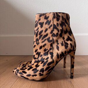 Leopard Print Cow Hair Booties Sam Edelman Stiletto heel Size 8